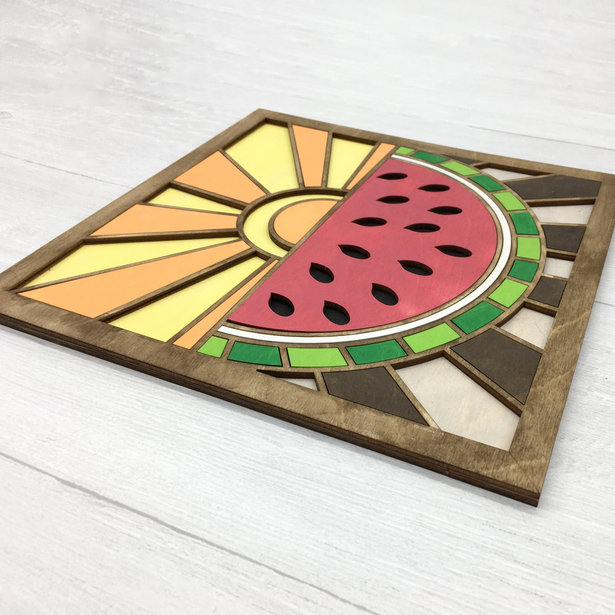 DIY Wooden Watermelon Mosaic Sign