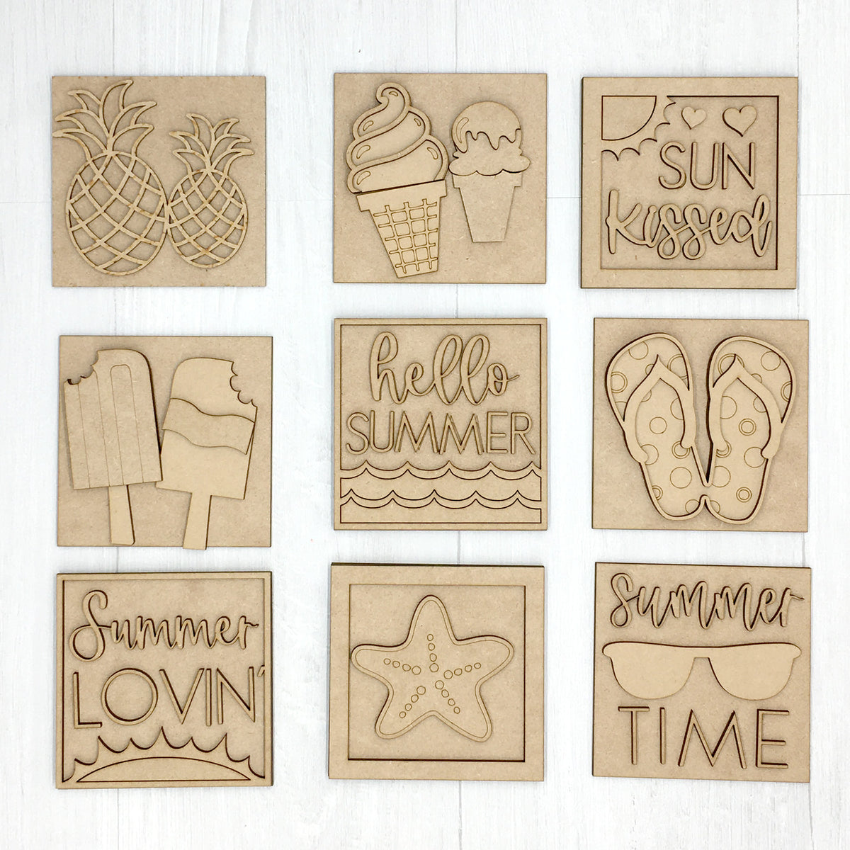 DIY Wooden Summer Interchangeable Mini Signs