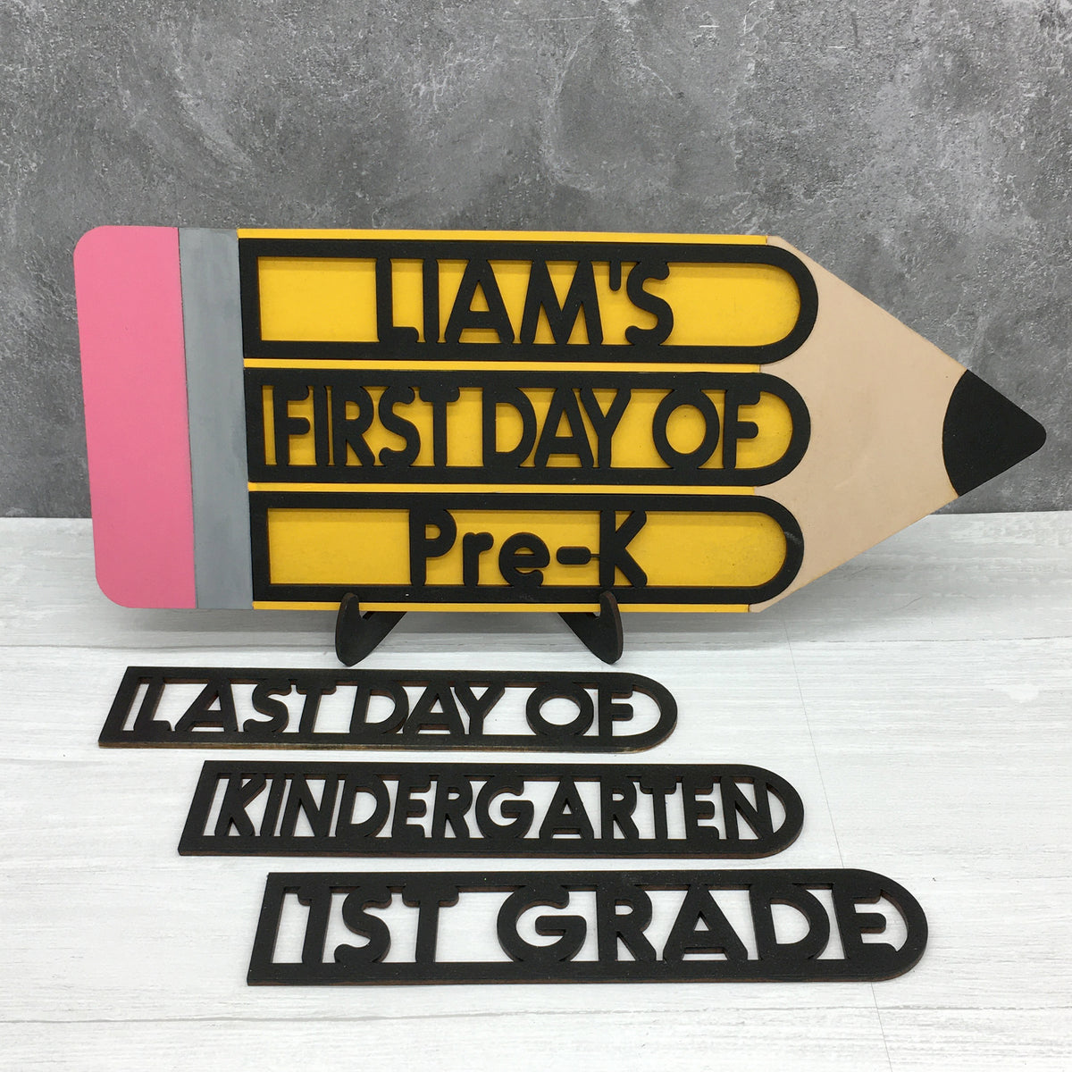 DIY or Finished Wooden First/Last Day of School Pencil Sign