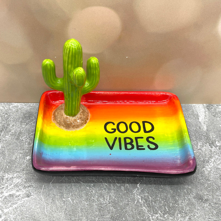 Cactus Ring Trinket Tray Rainbow