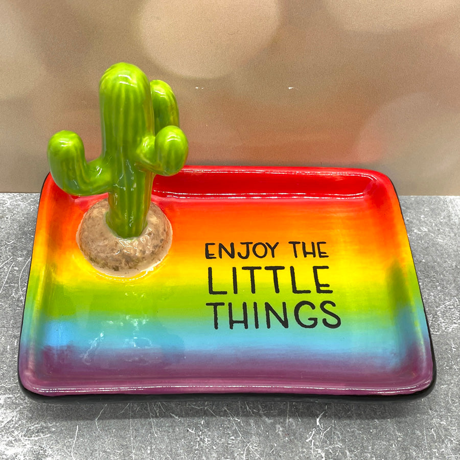 Cactus Ring Trinket Tray Rainbow