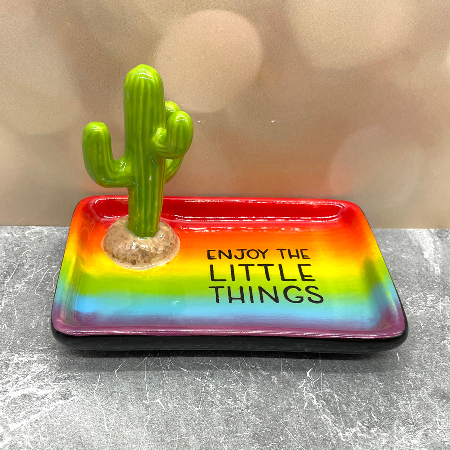 Cactus Ring Trinket Tray Rainbow