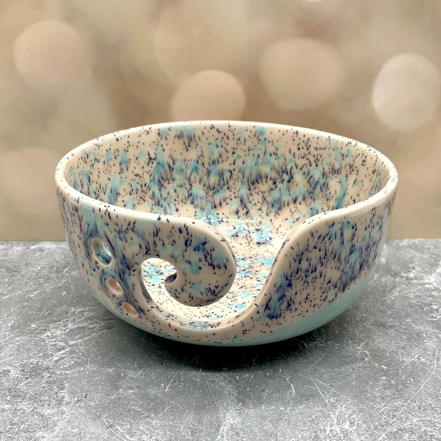 Yarn Bowl - Pink Blue Crystals