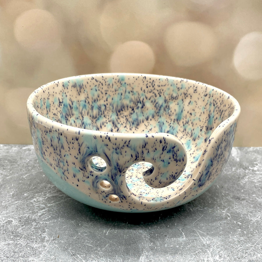 Yarn Bowl - Pink Blue Crystals