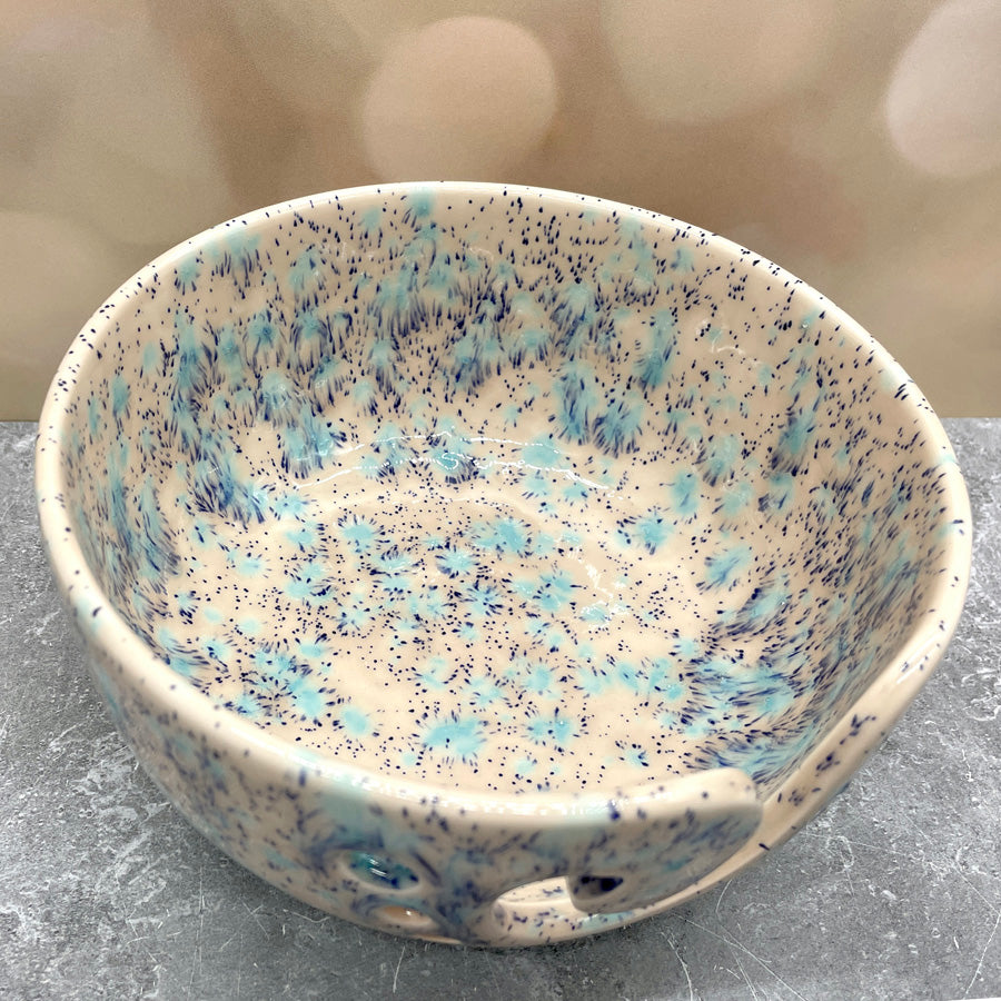 Yarn Bowl - Pink Blue Crystals