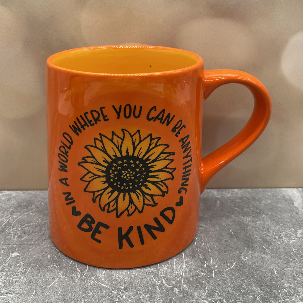 Be Kind Sunflower Mug - Yellow Orange