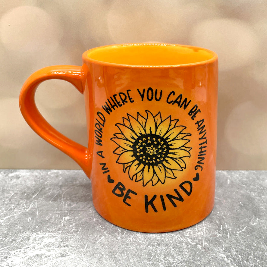 Be Kind Sunflower Mug - Yellow Orange