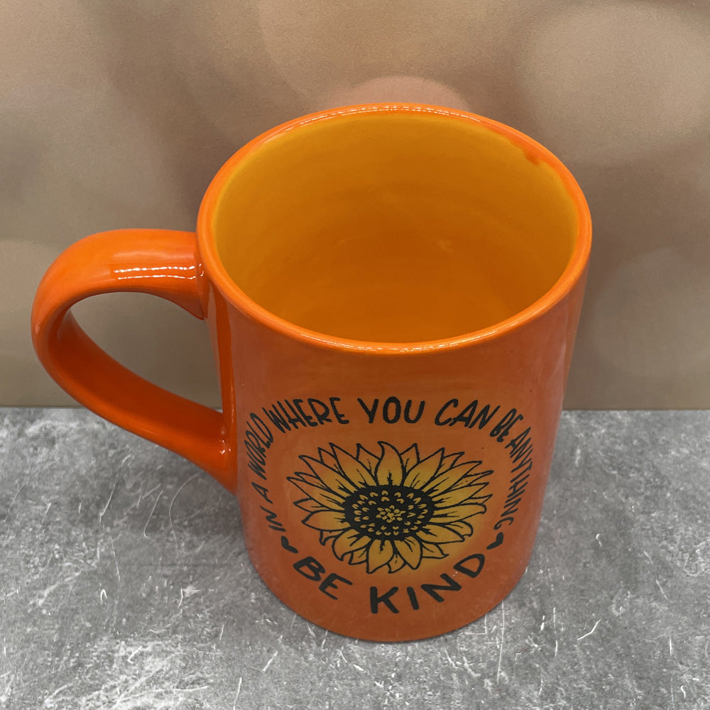 Be Kind Sunflower Mug - Yellow Orange