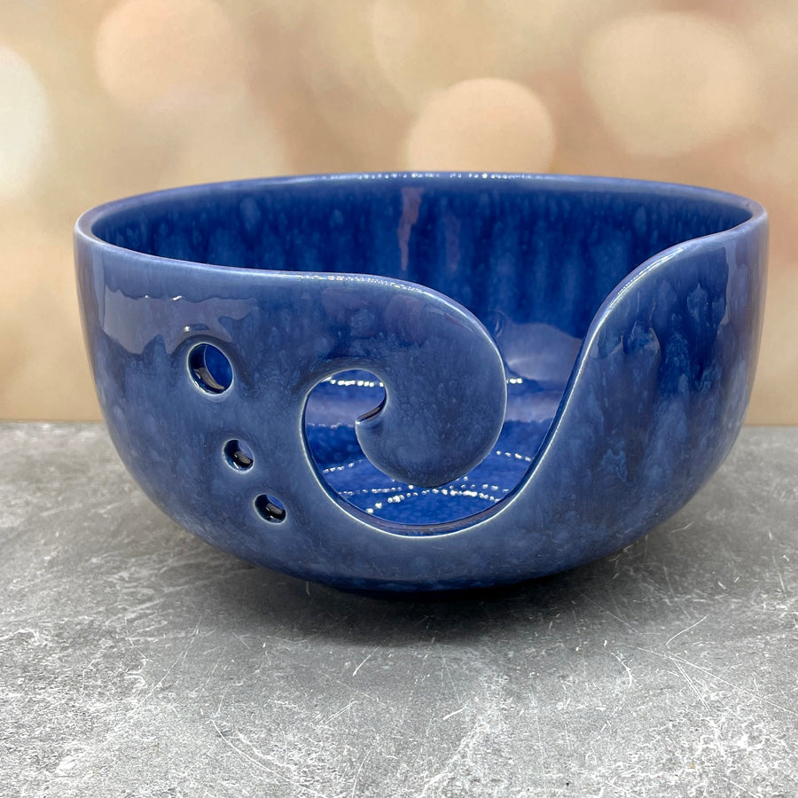 Yarn Bowl - Deep Blue Mottled