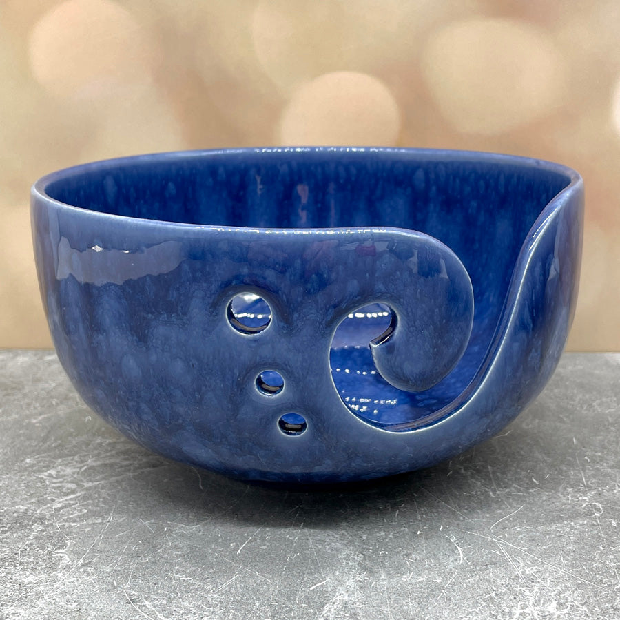 Yarn Bowl - Deep Blue Mottled