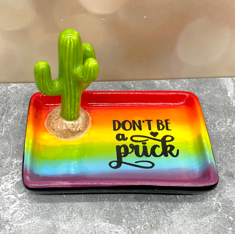 Cactus Ring Trinket Tray Rainbow