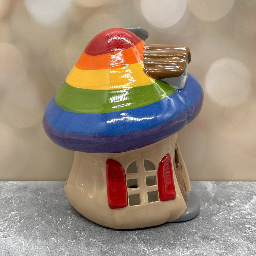 Mushroom House Lantern - Rainbow