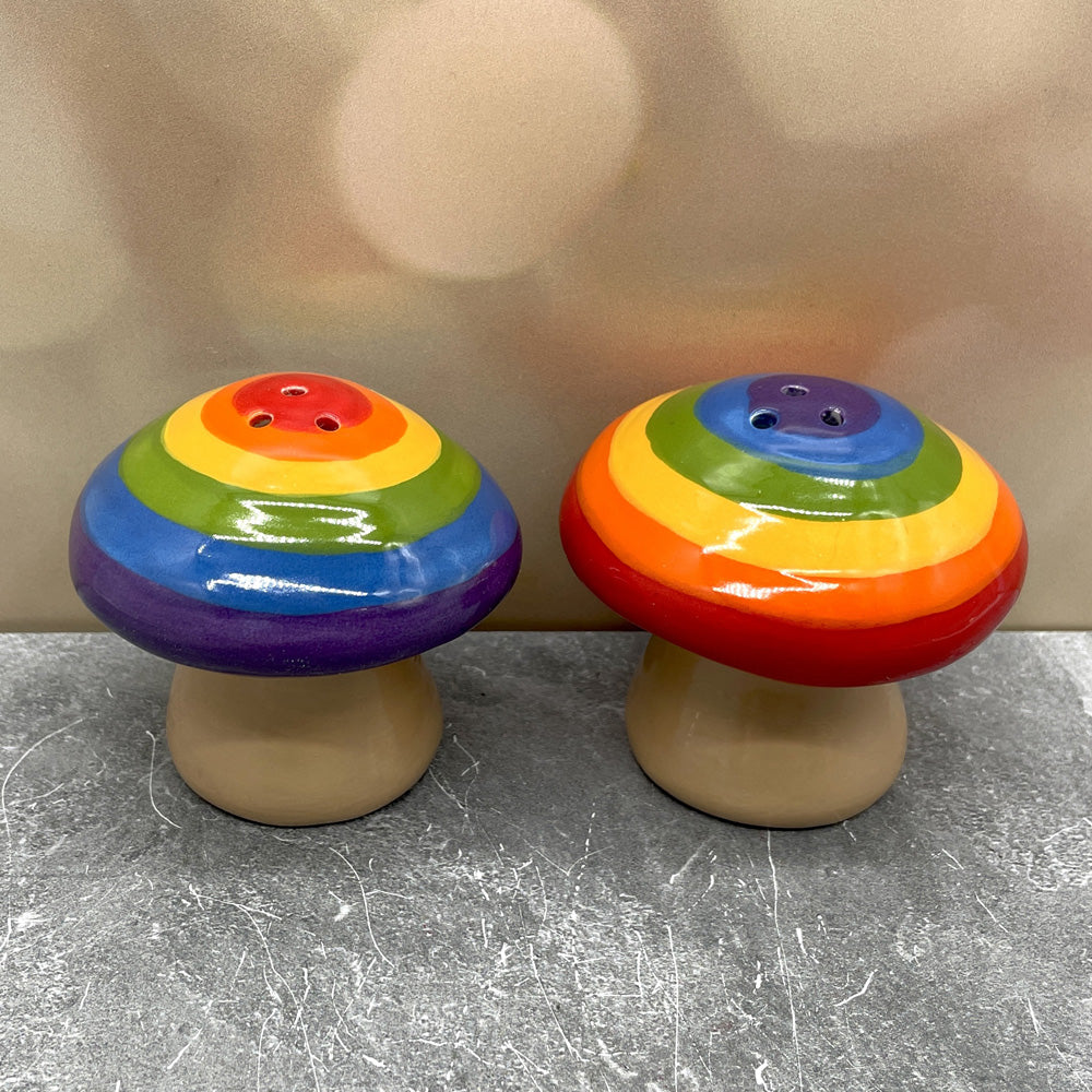 Salt &amp; Pepper Shakers - Mushroom - Rainbow