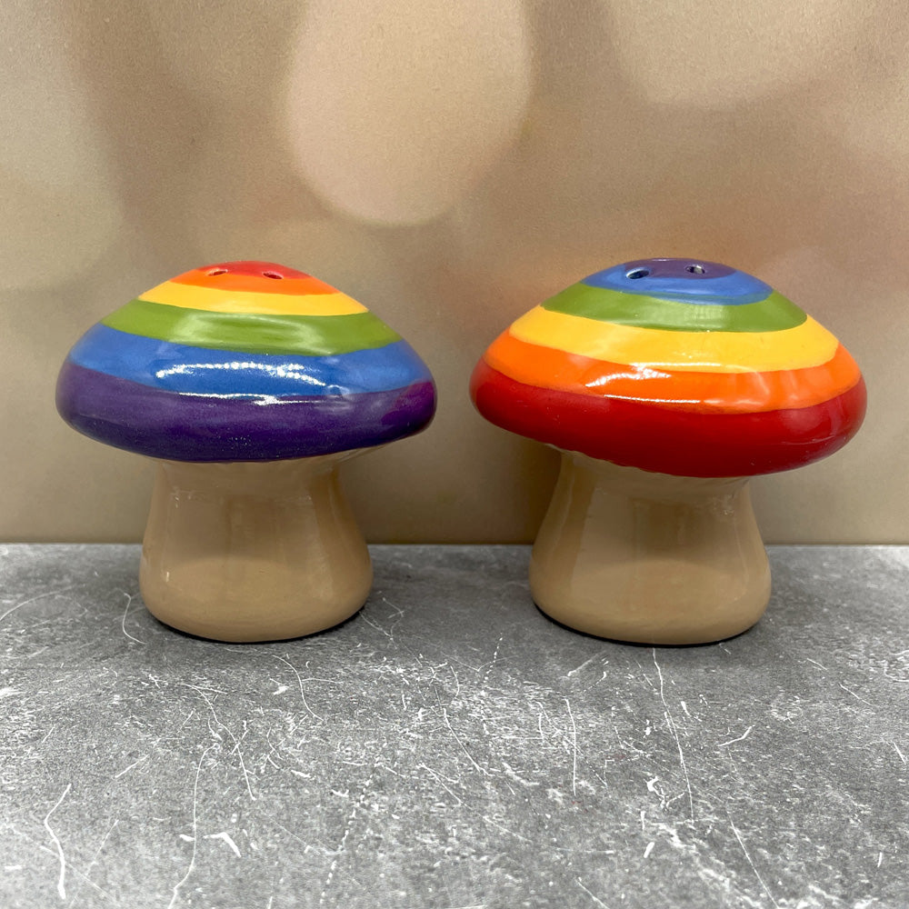 Salt &amp; Pepper Shakers - Mushroom - Rainbow