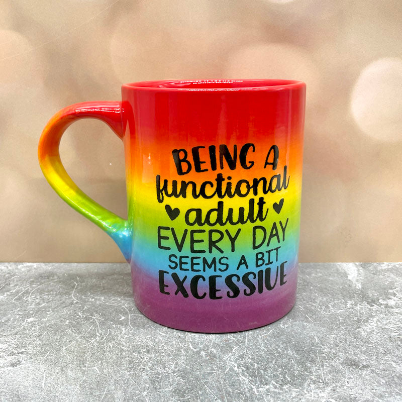 Rainbow Mug Being a Functional Adult RTS