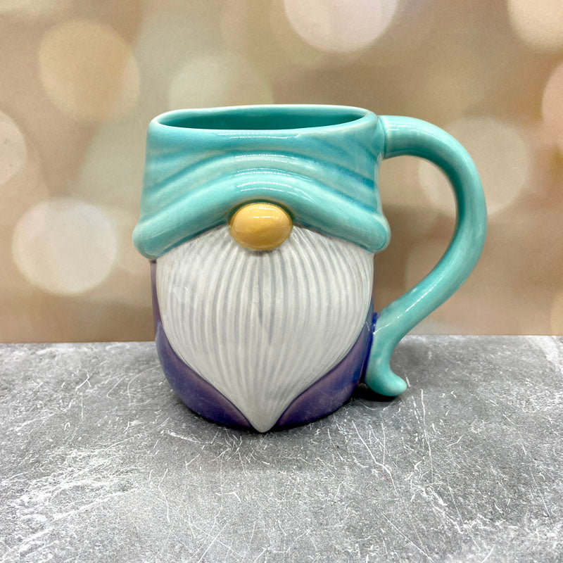 Gnome Mug - Turquoise and Purple