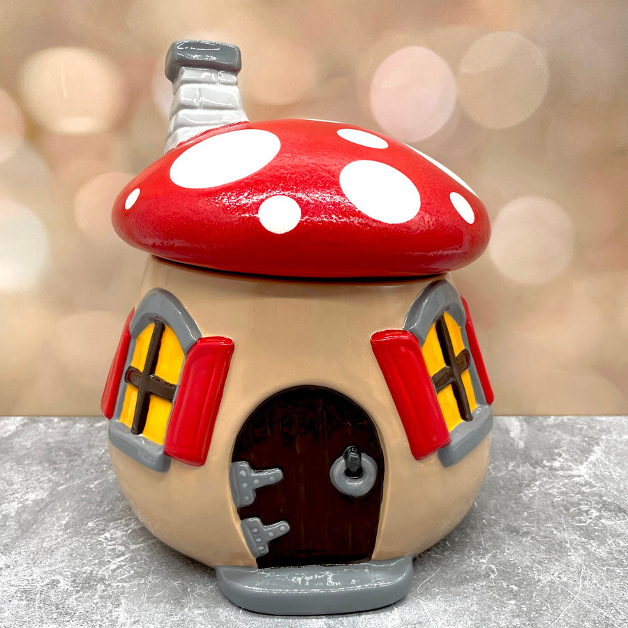 Mushroom House Canister Cookie Jar