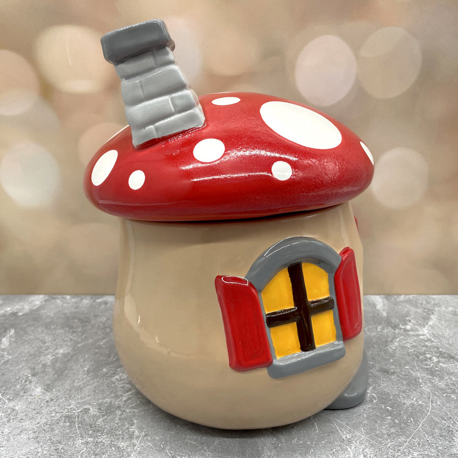 Mushroom House Canister Cookie Jar