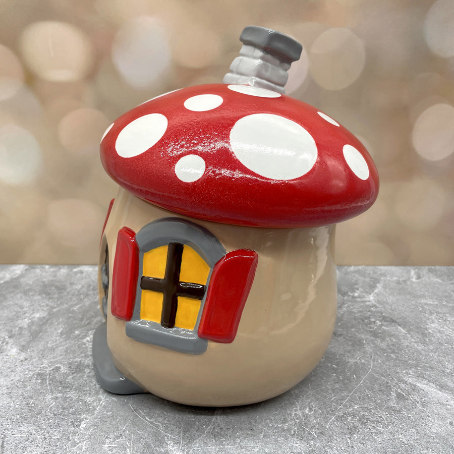 Mushroom House Canister Cookie Jar