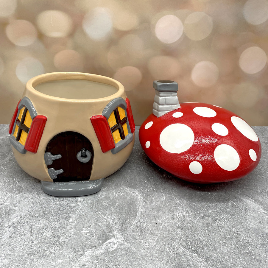 Mushroom House Canister Cookie Jar
