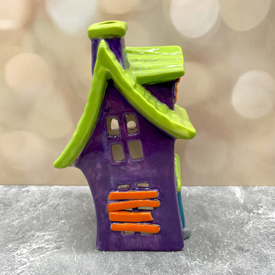 Haunted House Lantern Lime Purple