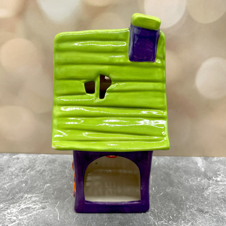 Haunted House Lantern Lime Purple