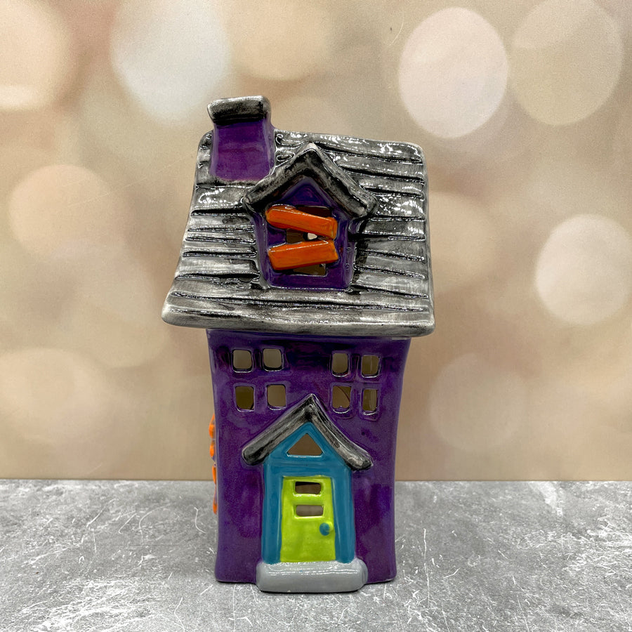 Haunted House Lantern Black Purple