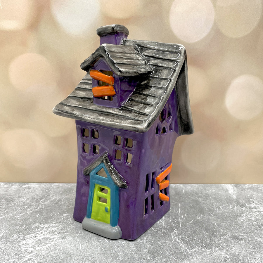 Haunted House Lantern Black Purple