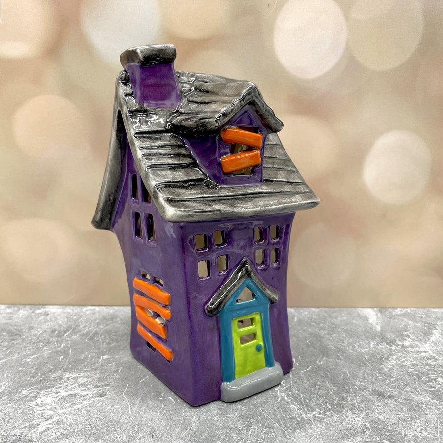 Haunted House Lantern Black Purple