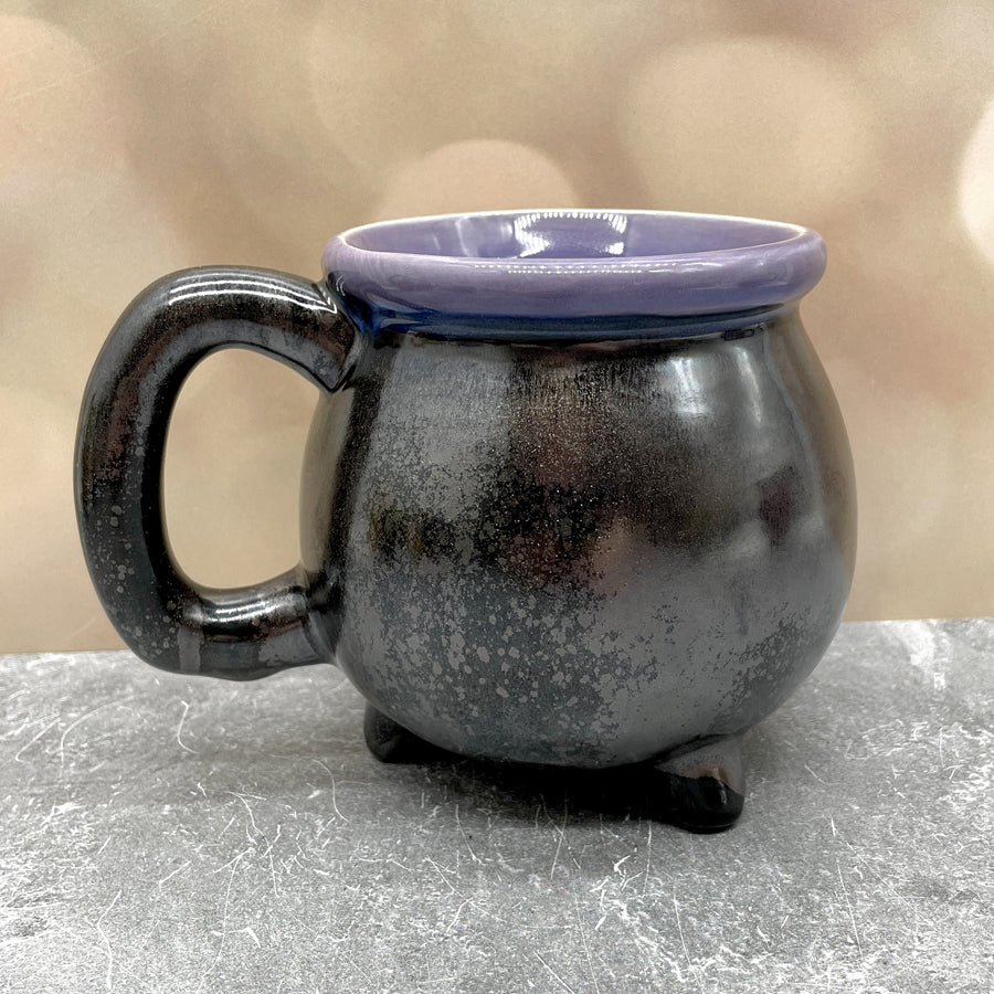 Cauldron Mug Metallic Black and Purple