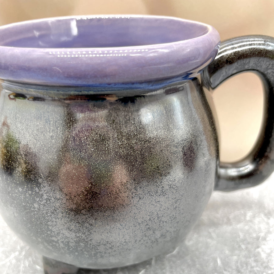 Cauldron Mug Metallic Black and Purple