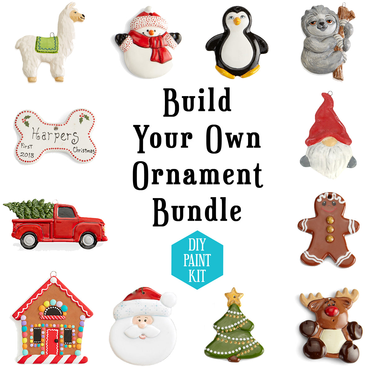 DIY Build Your Own Ceramic Ornament Bundle