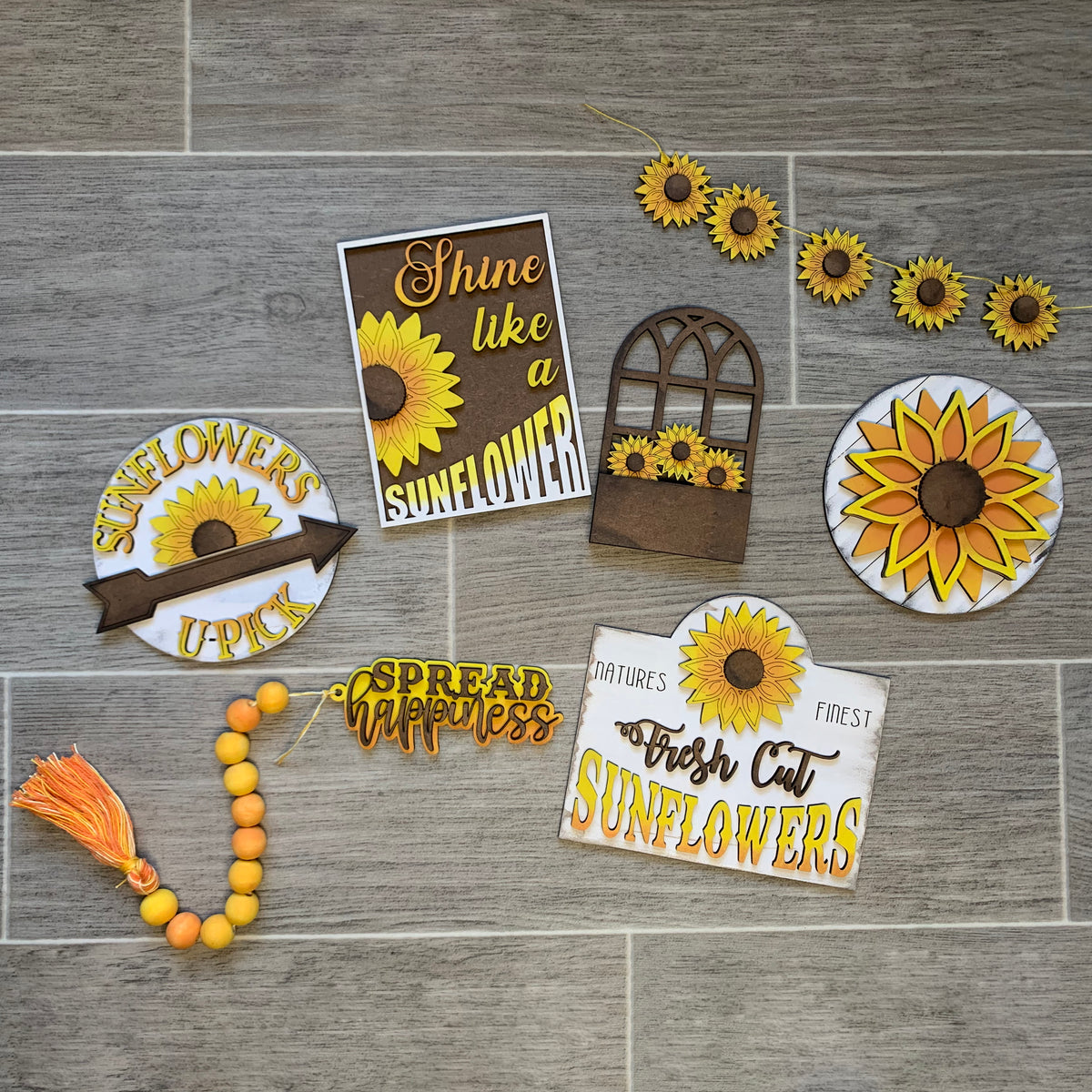 DIY Wooden Sunflower Mini Signs