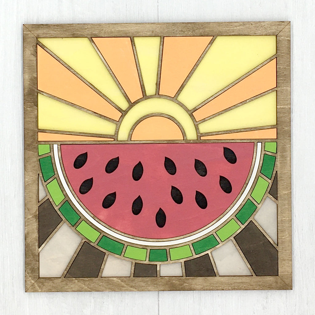 Watermelon Painting on Wood Board- Kit for Kids - Create Art, Party IN A BOX