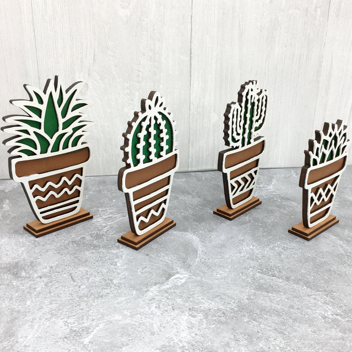 DIY Wooden Standing Cacti