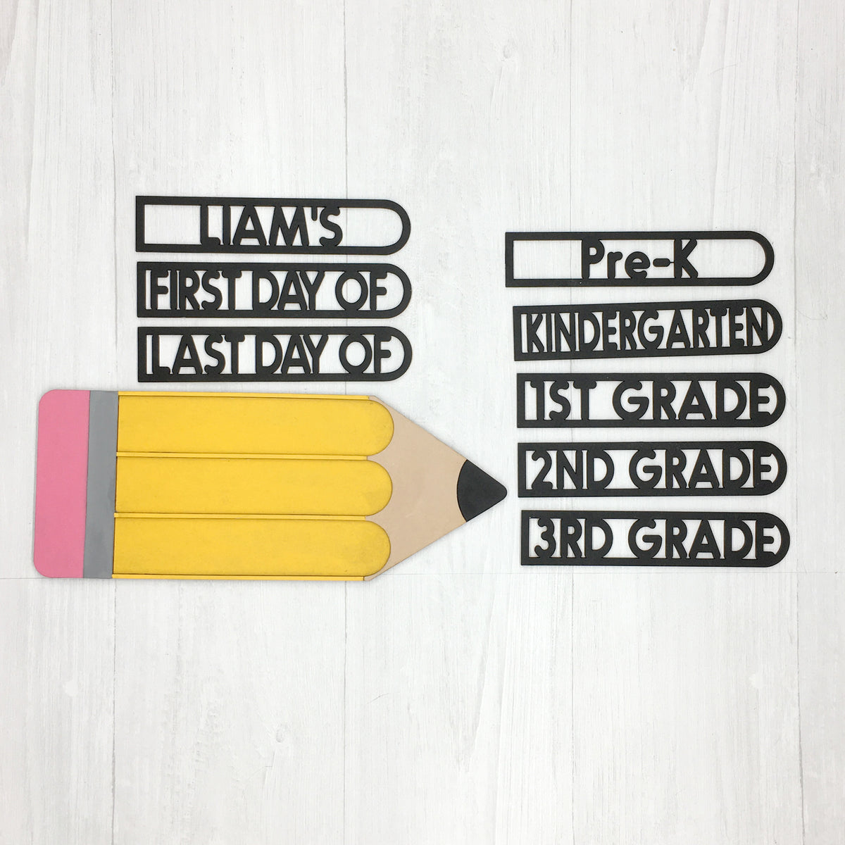DIY or Finished Wooden First/Last Day of School Pencil Sign