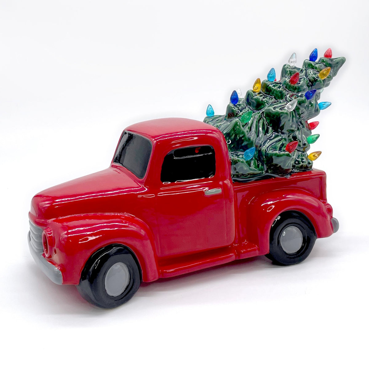Vintage Light Up Truck with Tree Red - Ready to Ship