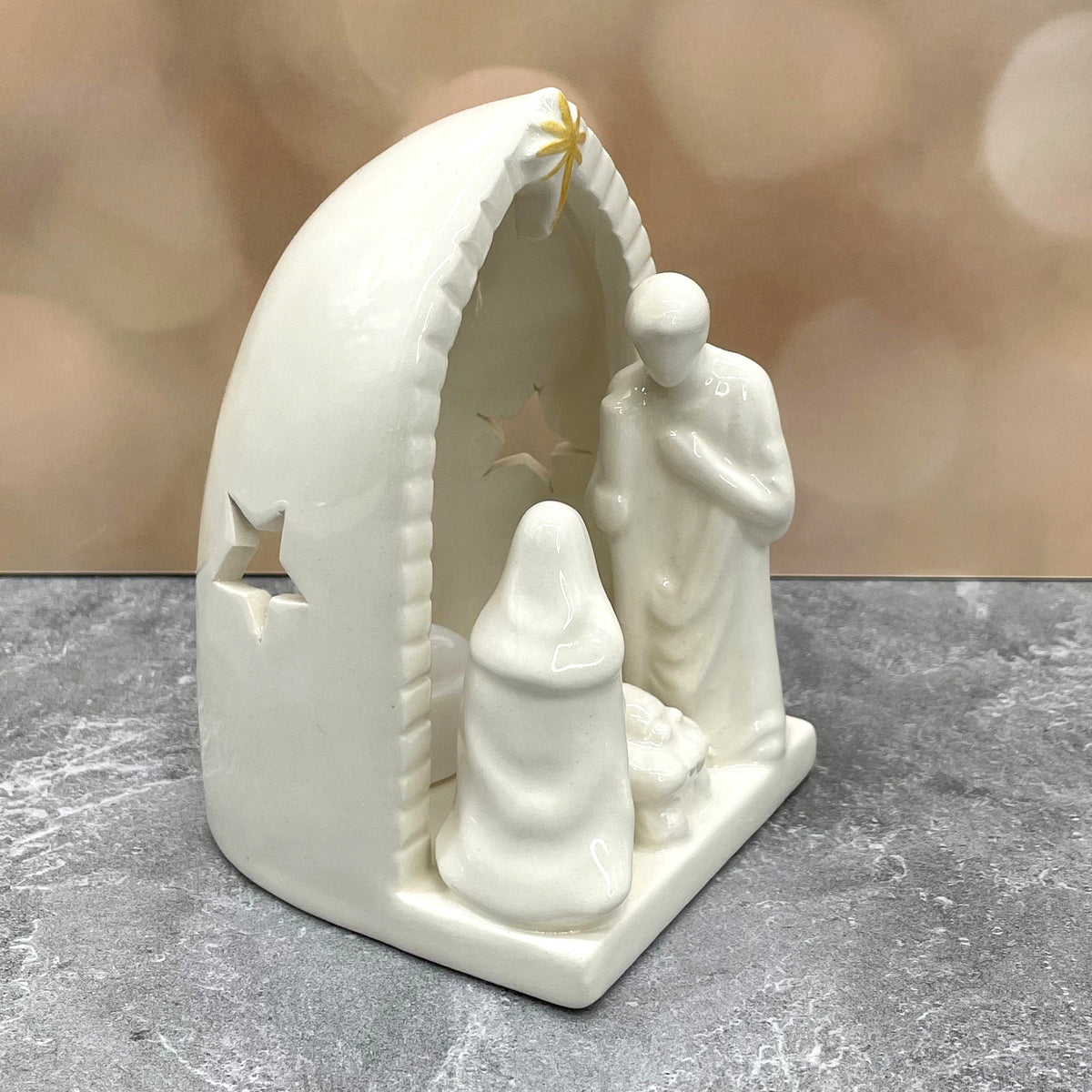 Nativity Votive - White