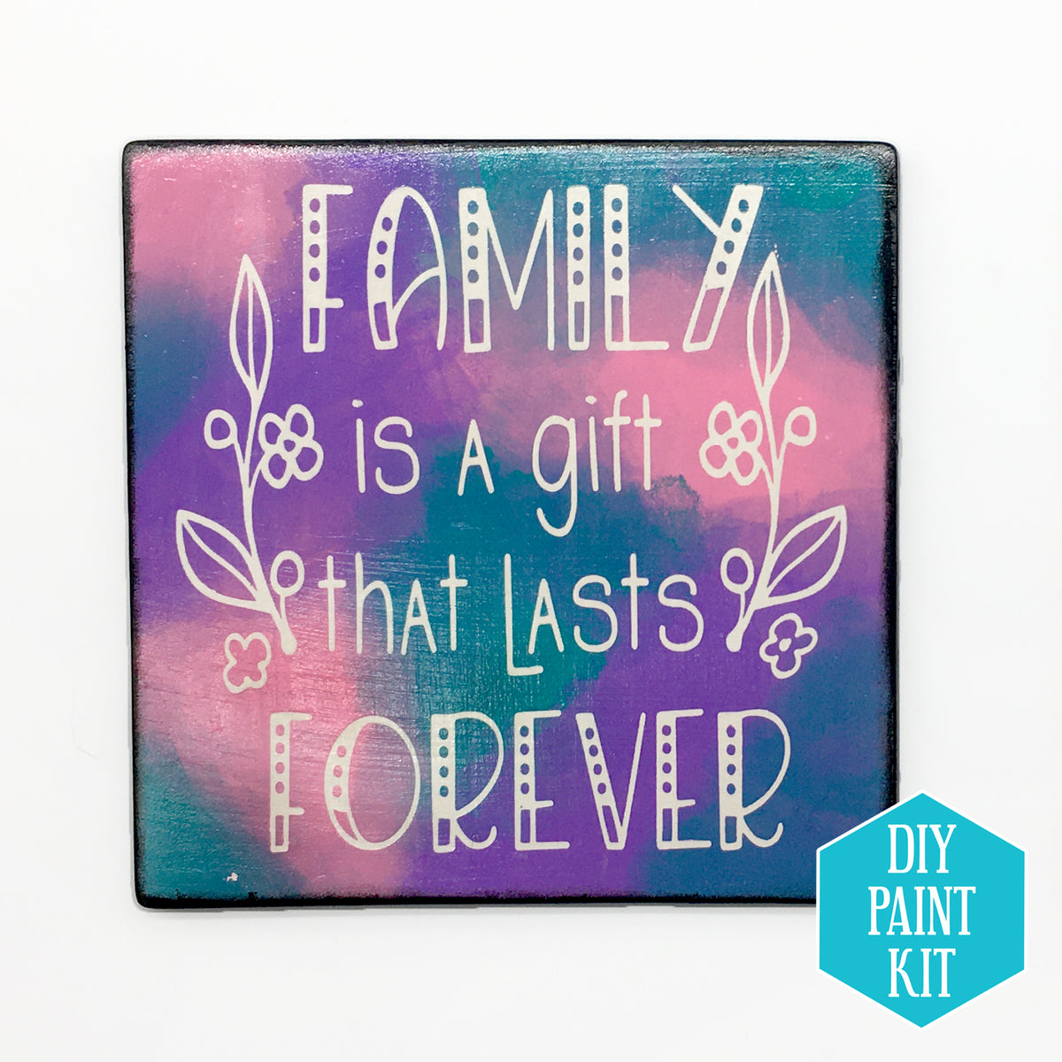 DIY Ceramic Stenciled Tile: Family is a Gift
