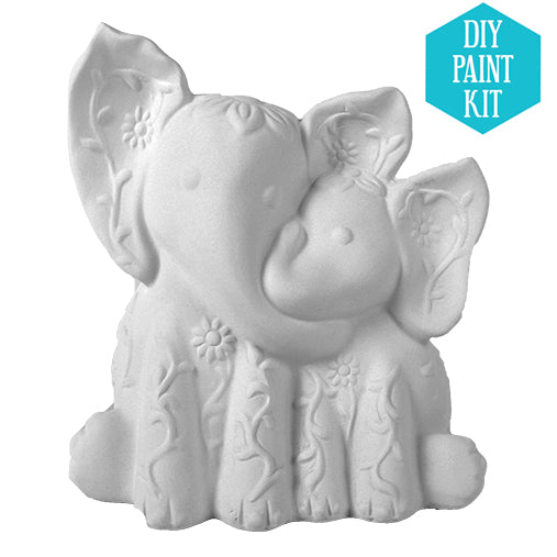 DIY Ceramic Mama and Baby Elephant