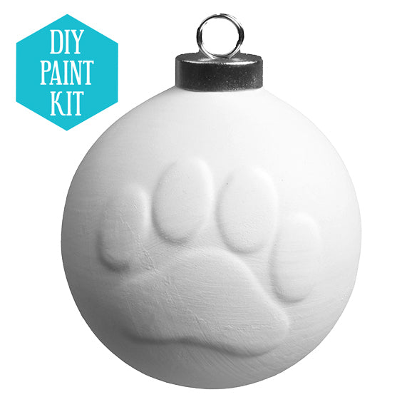 DIY Ceramic Ornament: 3D Paw Print Ball - Pre-Packaged