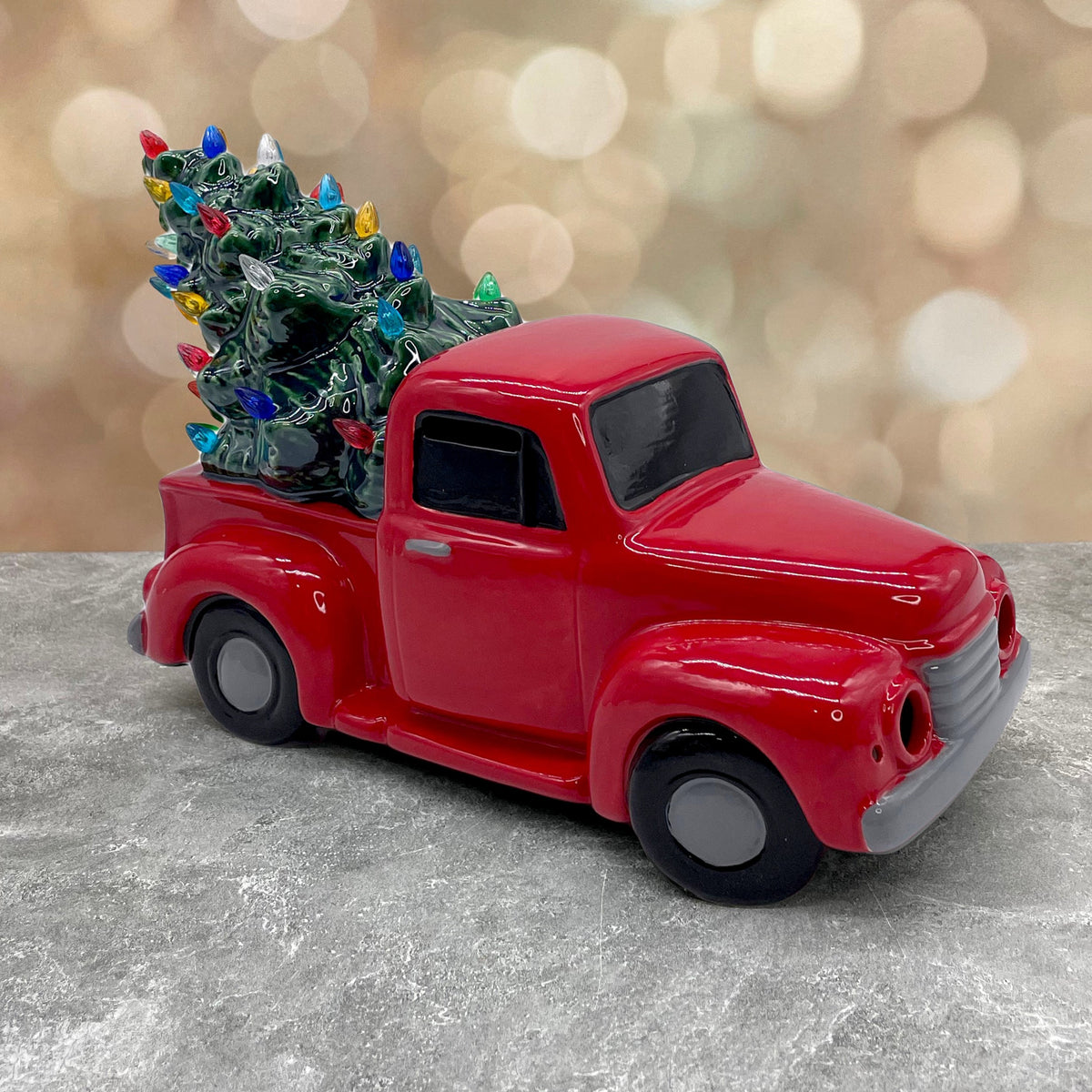 Vintage Light Up Truck with Tree Red - Ready to Ship